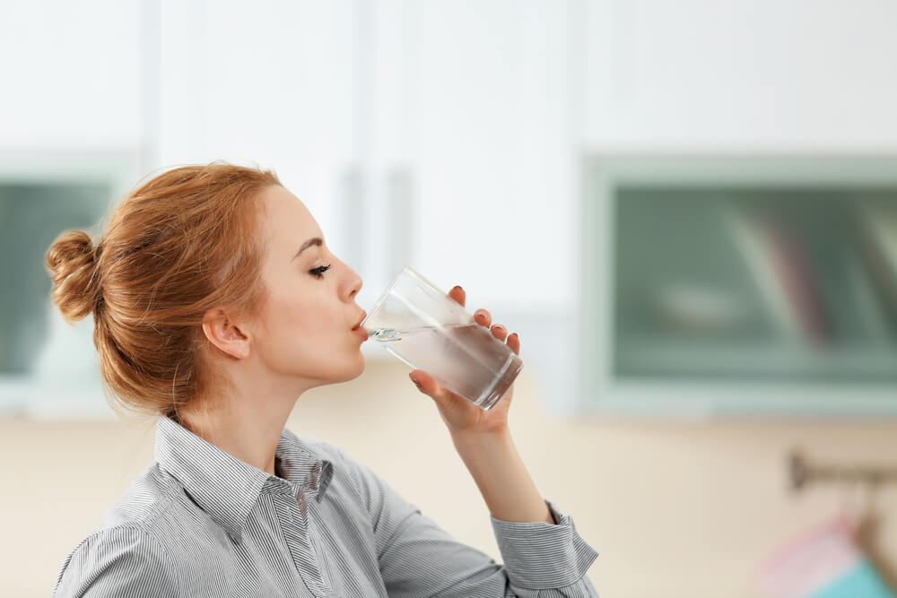 Woman drinking water