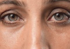 woman tired eyes