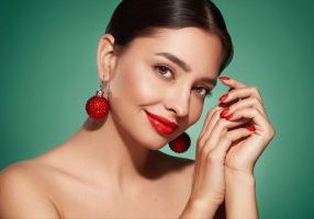 woman holiday party skincare