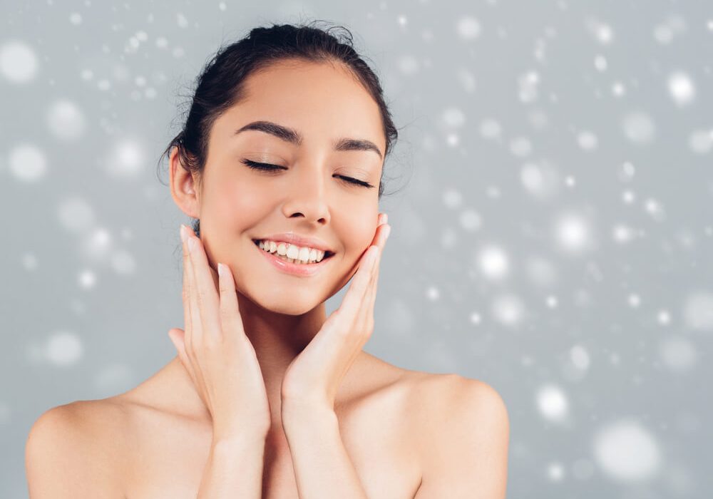 woman holiday skincare