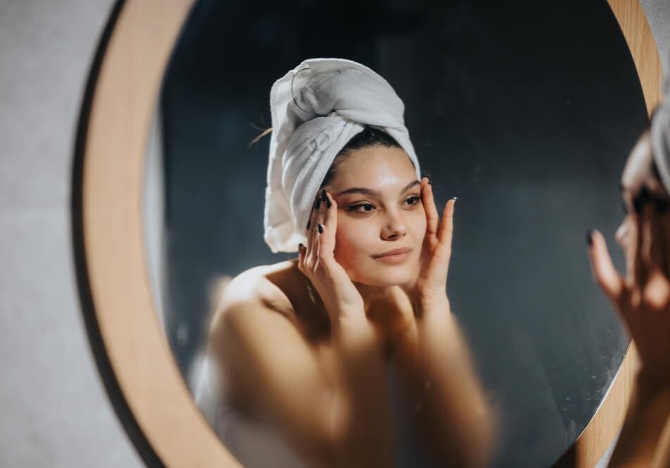 woman night skincare