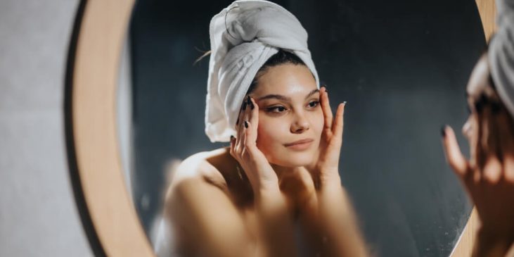 woman night skincare