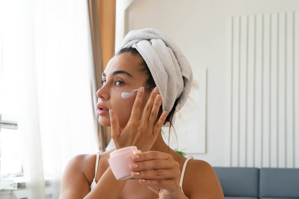 woman skincare routine