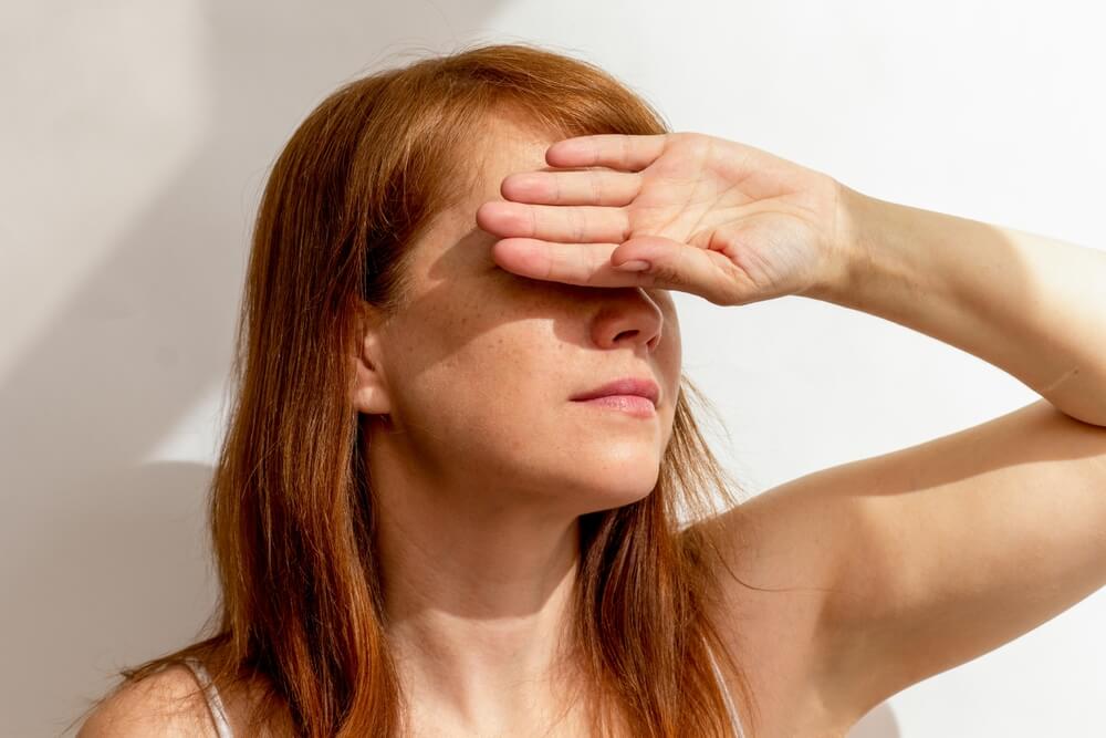 woman sun damage